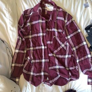 Burgundy flannel shirt